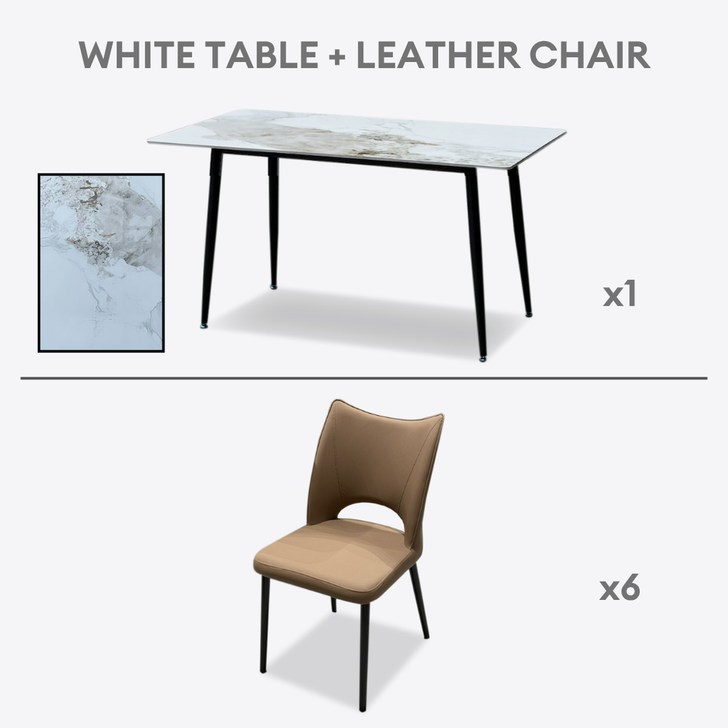 Estelle 6s Sintered Stone Dining Set | TJ04 + 161 DT