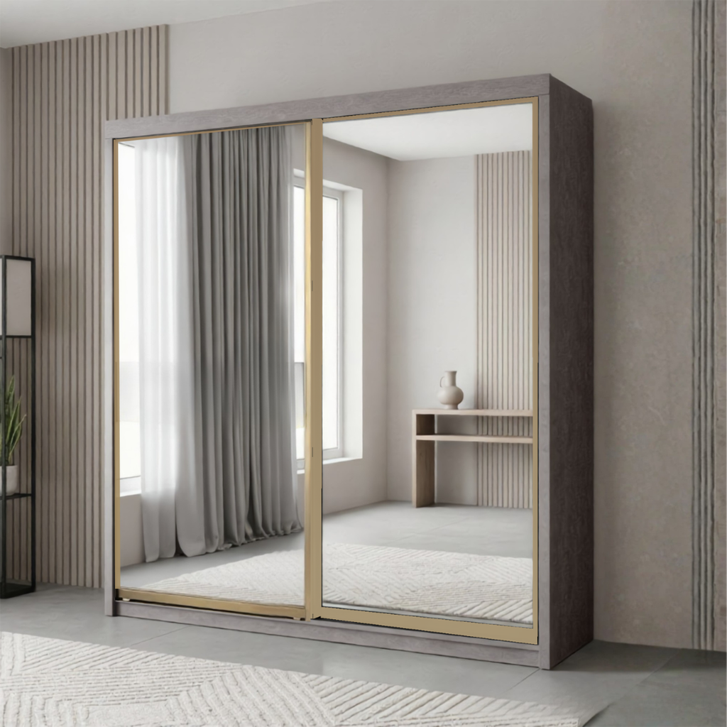 Brandon 8/6/5x8ft Wardrobe - Full Mirror Door | B 140-33