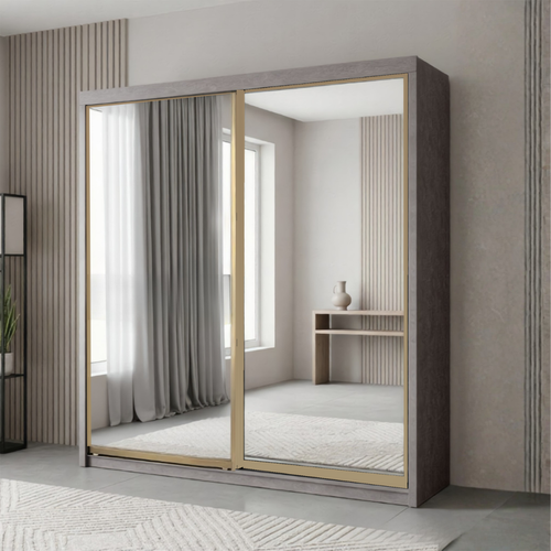 Brandon 8/6/5x8ft Wardrobe - Full Mirror Door | B 140-33