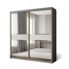 Brandon 8/6/5x8ft Wardrobe - Full Mirror + Velvet | B 140-37