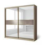 Brandon 8/6/5x8ft Wardrobe - 2 White Glass Door | B140-36