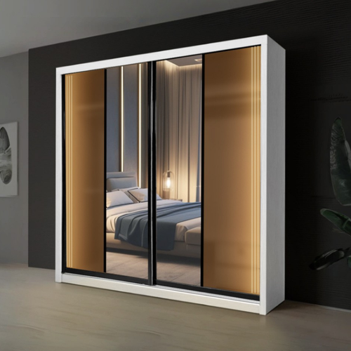 Bronza 8/6/5x8ft LED light Wardrobe - Monsa+Mirror | B 22-72 / 140-21