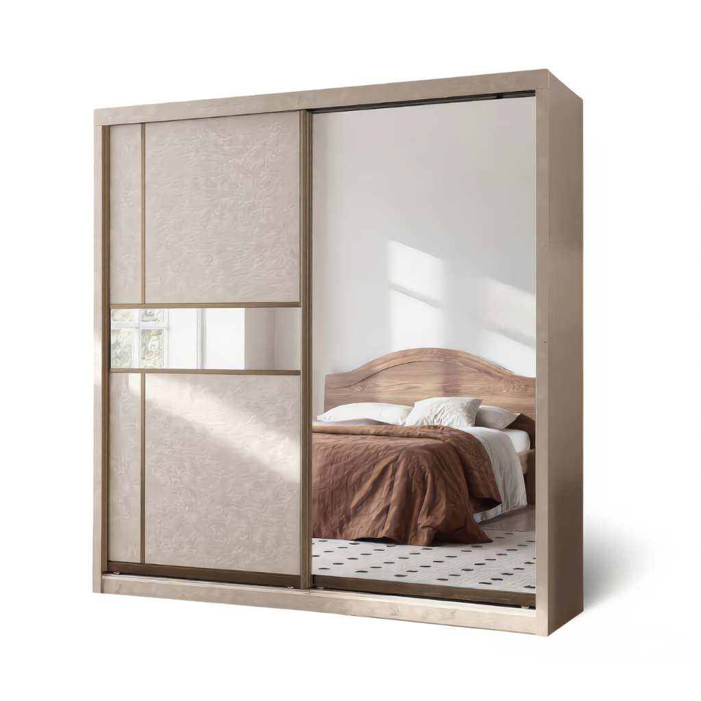 Ford 5/6/8 x 8ft Wardrobe - Mid + Half Mirror Door | B 22-63