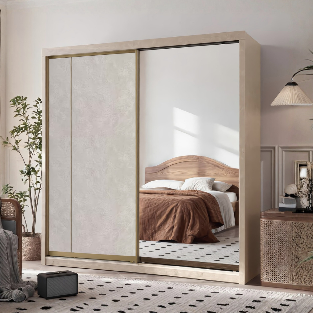 Ford 5/6/8 x 8ft Wardrobe - Half Mirror Door | B 22-64