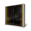 Bronza 8/6/5x8ft LED light Wardrobe - Full Black Glass Door | B22-70 / 140-21