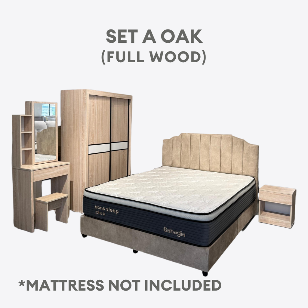 Xavier Oak Bedroom Set of 5 - 4x6ft | 150-32