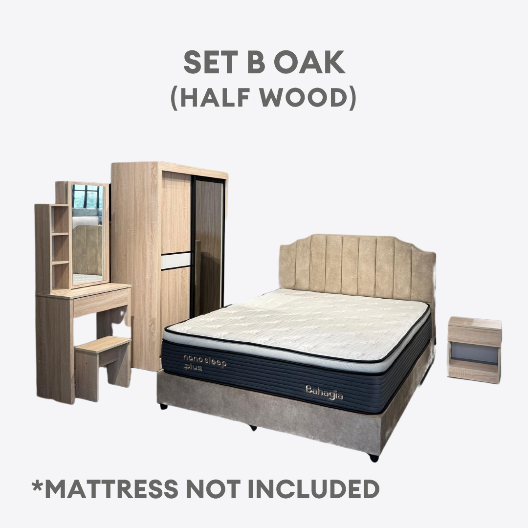 Xavier Oak Bedroom Set of 5 - 4x6ft | 150-32