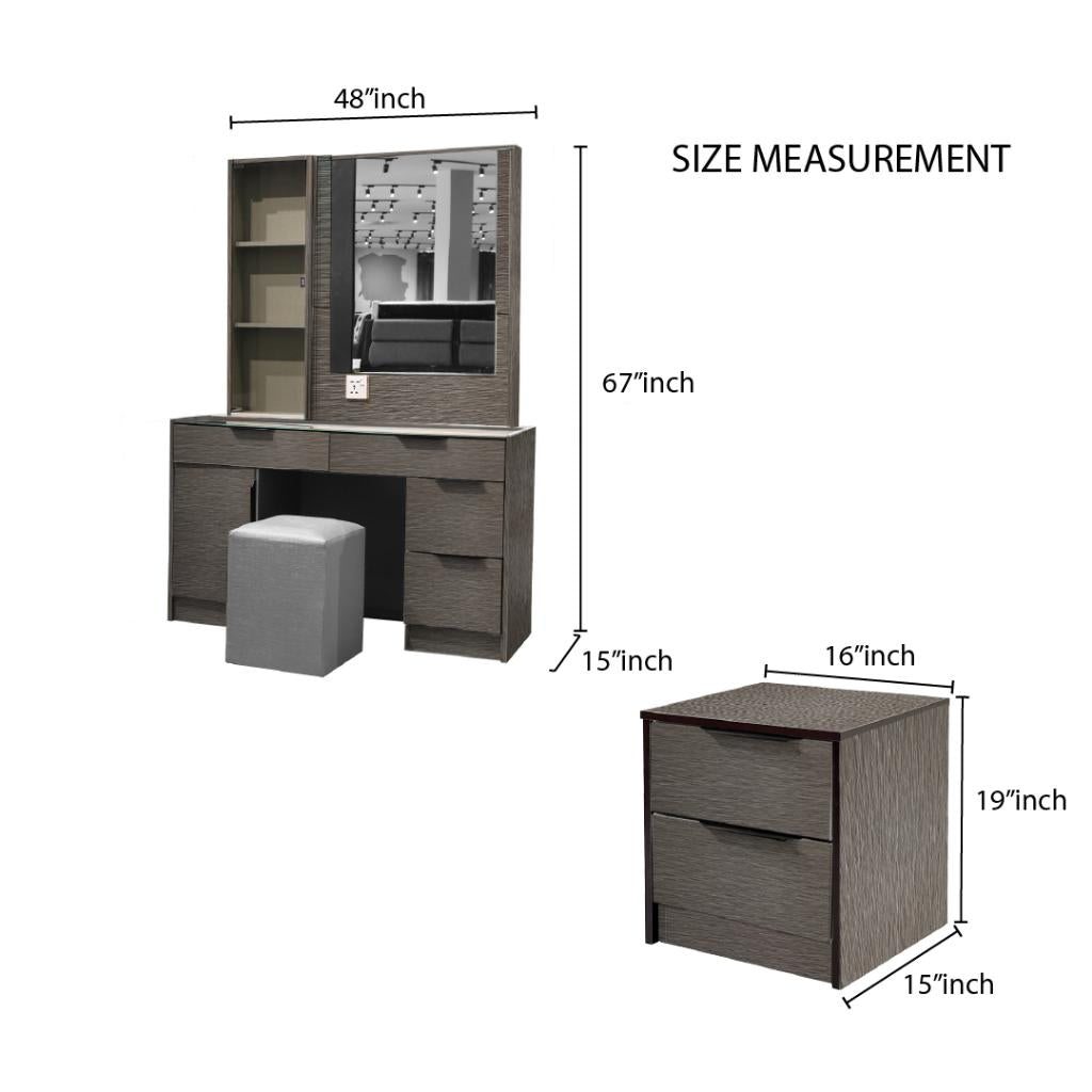 Miya Bedroom Set of 5 - 6/8x8ft | 140-09 + 142-22