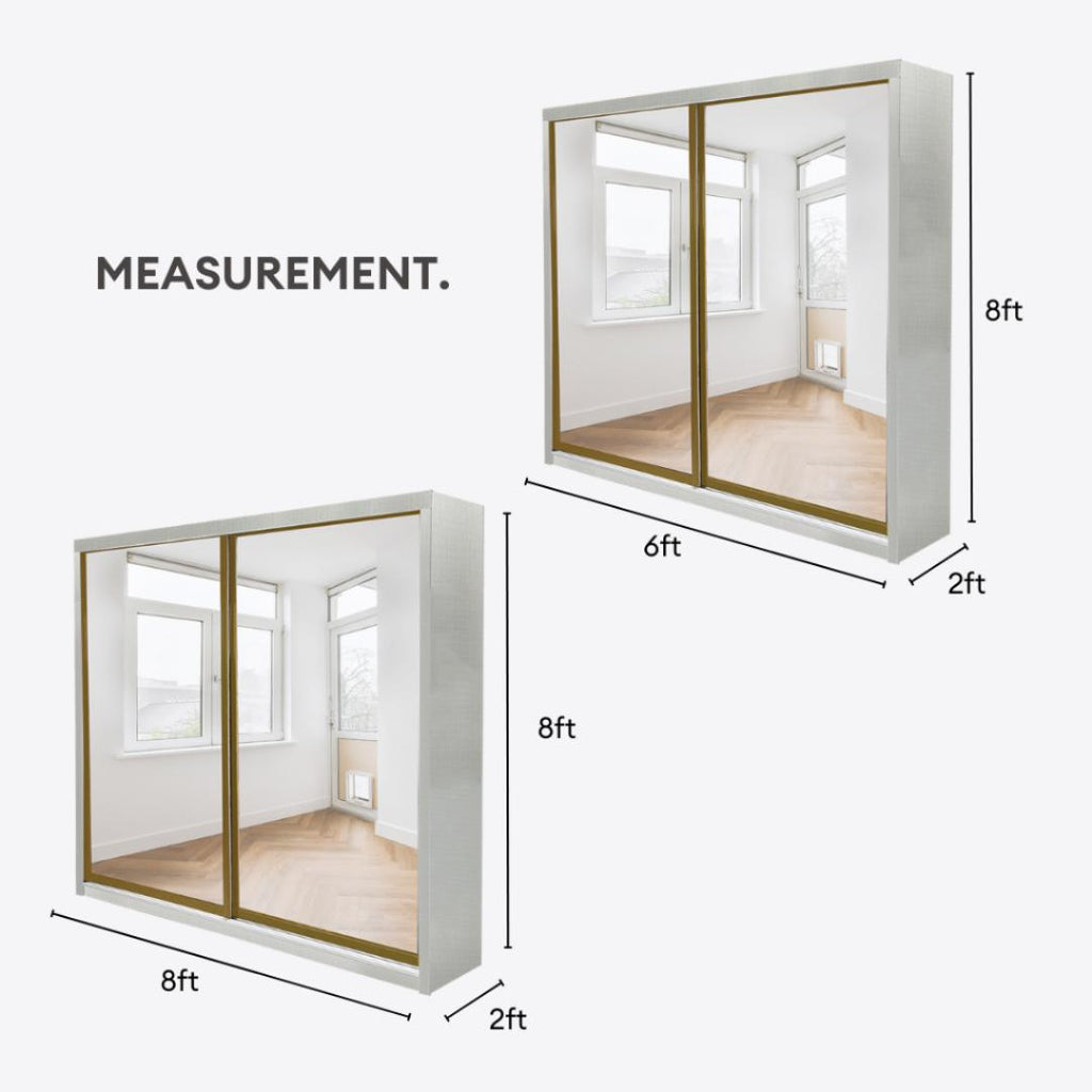 Charlotte 8/6/5x8ft Wardrobe - Half Mirror Door | B 131-13