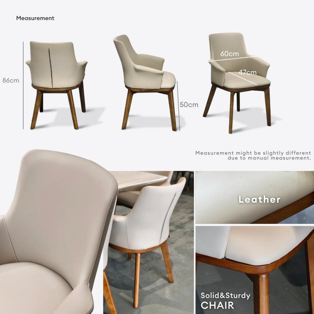 Jenna 6s Wood + Marble Dining Set | LC05-07