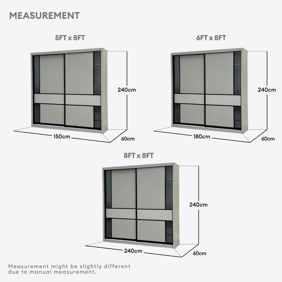 Delina 8/6/5x8ft Wardrobe | B22-92