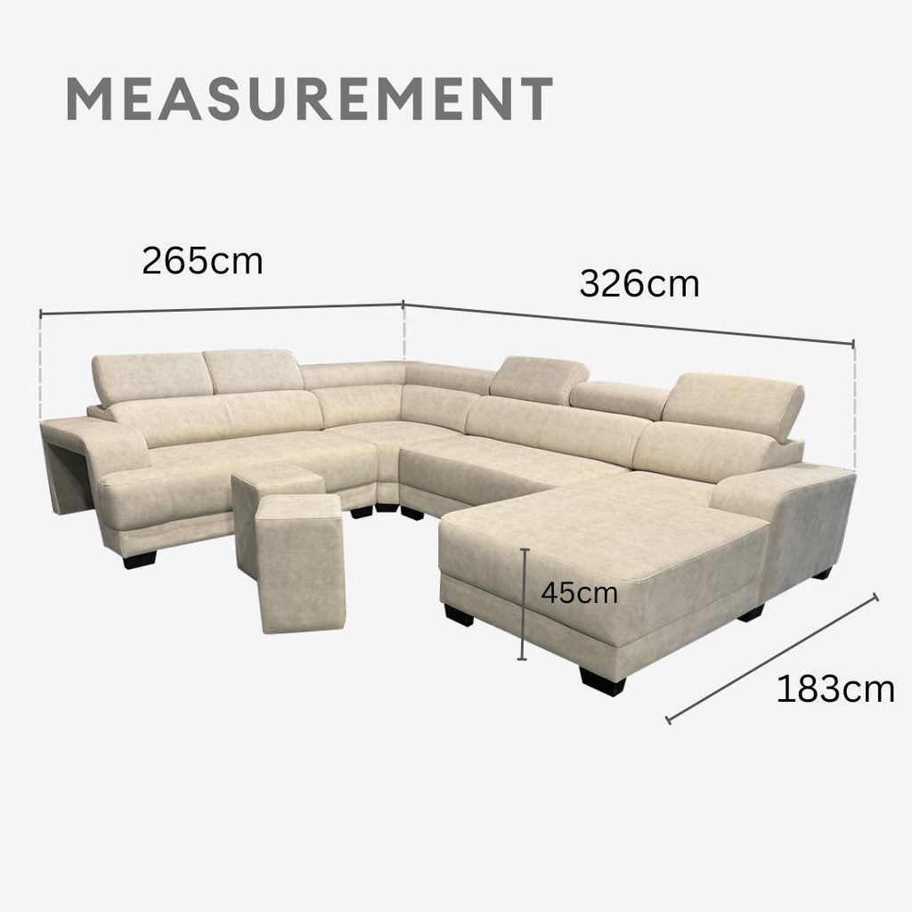 Sofi Arovale 6 Seater C-Shape Sofa | 108-36
