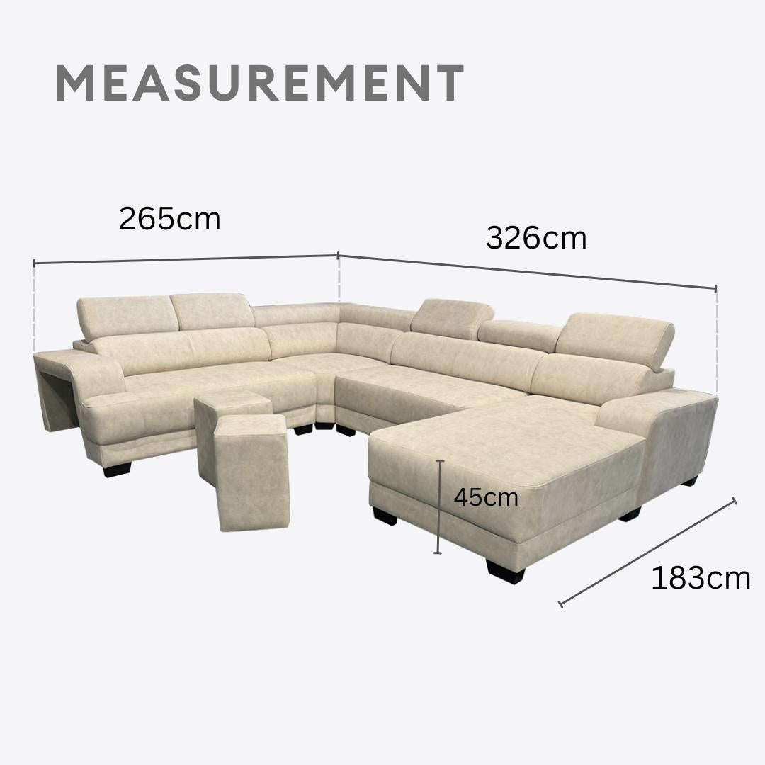 Sofi Arovale 6 Seater C-Shape Sofa | 108-36