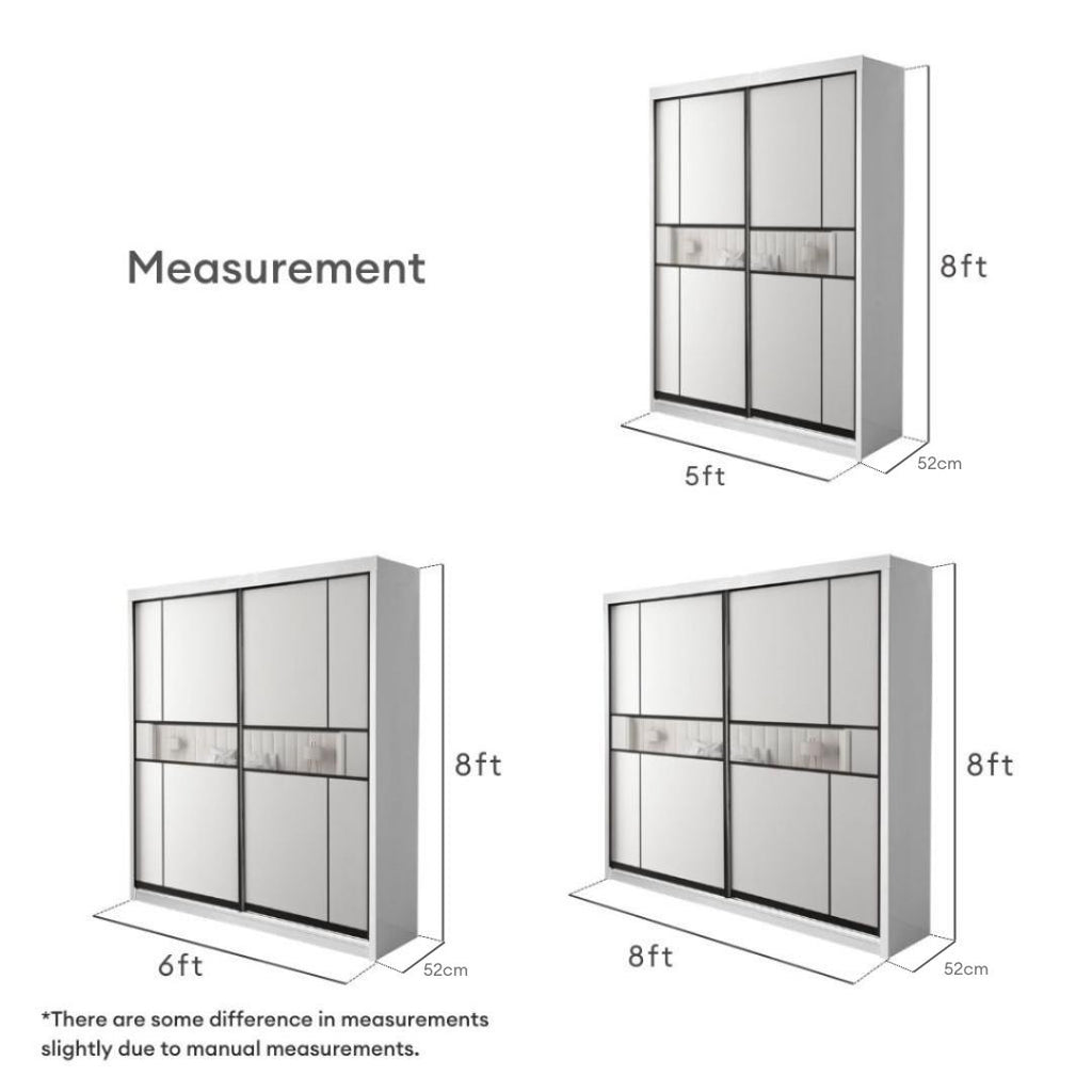 Conrad 8/6/5x8ft Wardrobe - Mid Mirror Door | B 140-16
