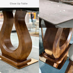 Jenna 6s Wood + Marble Dining Set | LC05-07