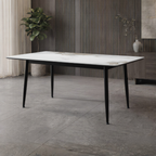 Everly 6s Sintered Stone Dining Table in White | 156-66