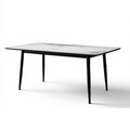 Everly 6s Sintered Stone Dining Table in White | 156-66
