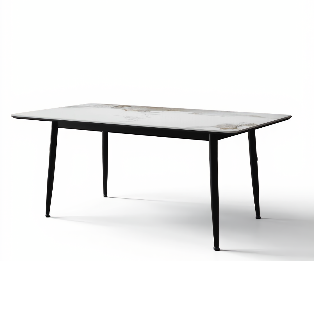 Everly 6s Sintered Stone Dining Table in White | 156-66
