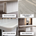 Norelle Marble Dining Table - 6/8s | 156-72