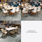 Jenna 6s Wood + Marble Dining Set | LC05-07