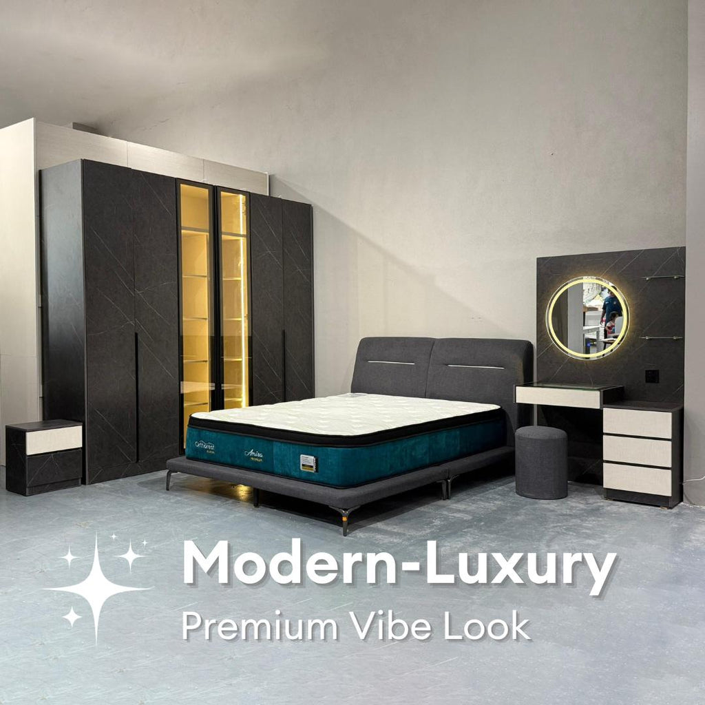 Prism Bedroom Set of 5 - 6/8x8ft | 142-41 + 131-32