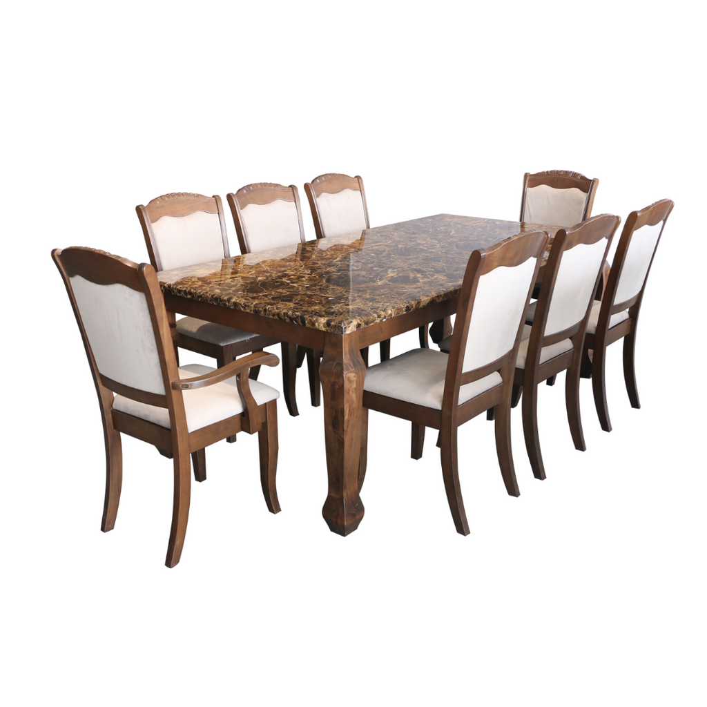 Miko 8s Brown Marble Dining Set | 126-09