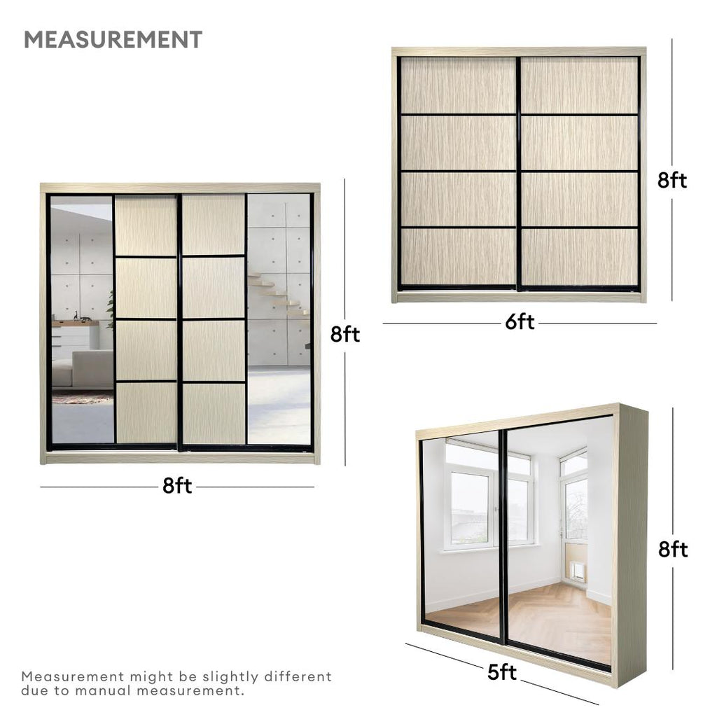 Bryce 8/6/5x8ft Wardrobe - Wooden Door | B 131-07