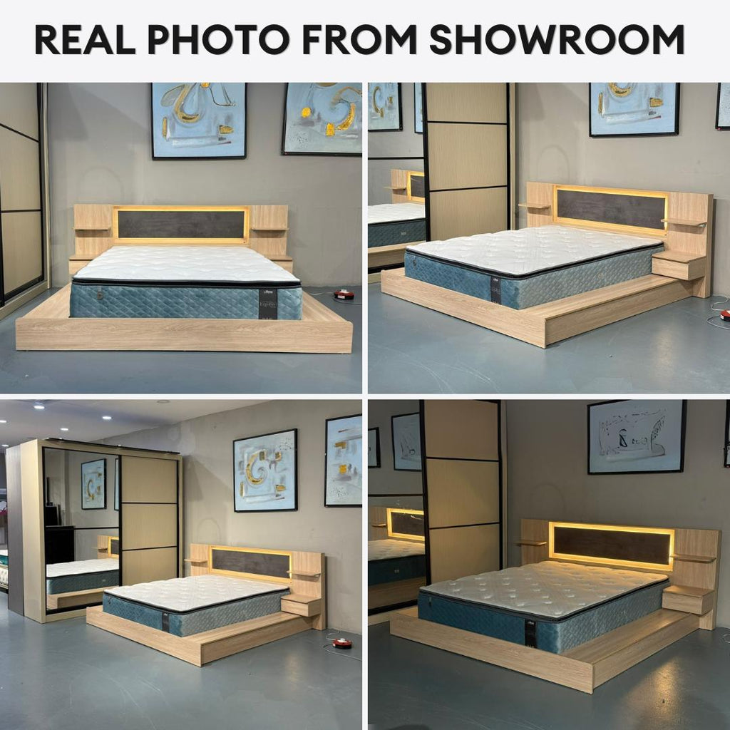 Japandi Tatami King/Queen Bedframe with LED | 131-33