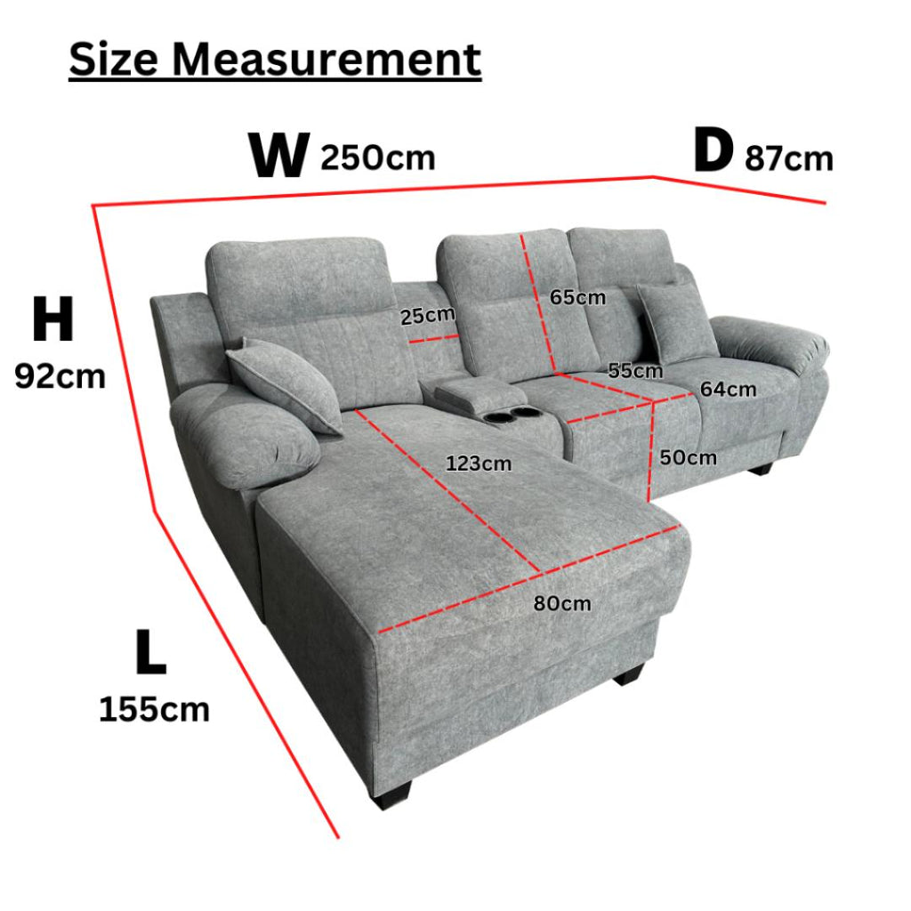 Aedy L Shape Sofa 3 Seaters | 149-06