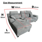 Aedy L Shape Sofa 3 Seaters | 149-06