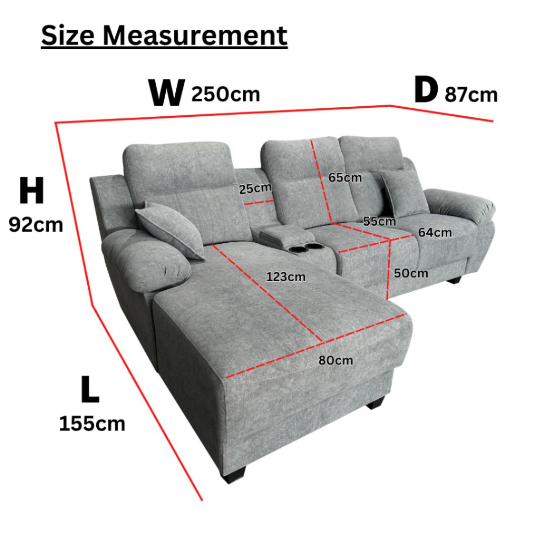 Aedy L Shape Sofa 3 Seaters | 149-06