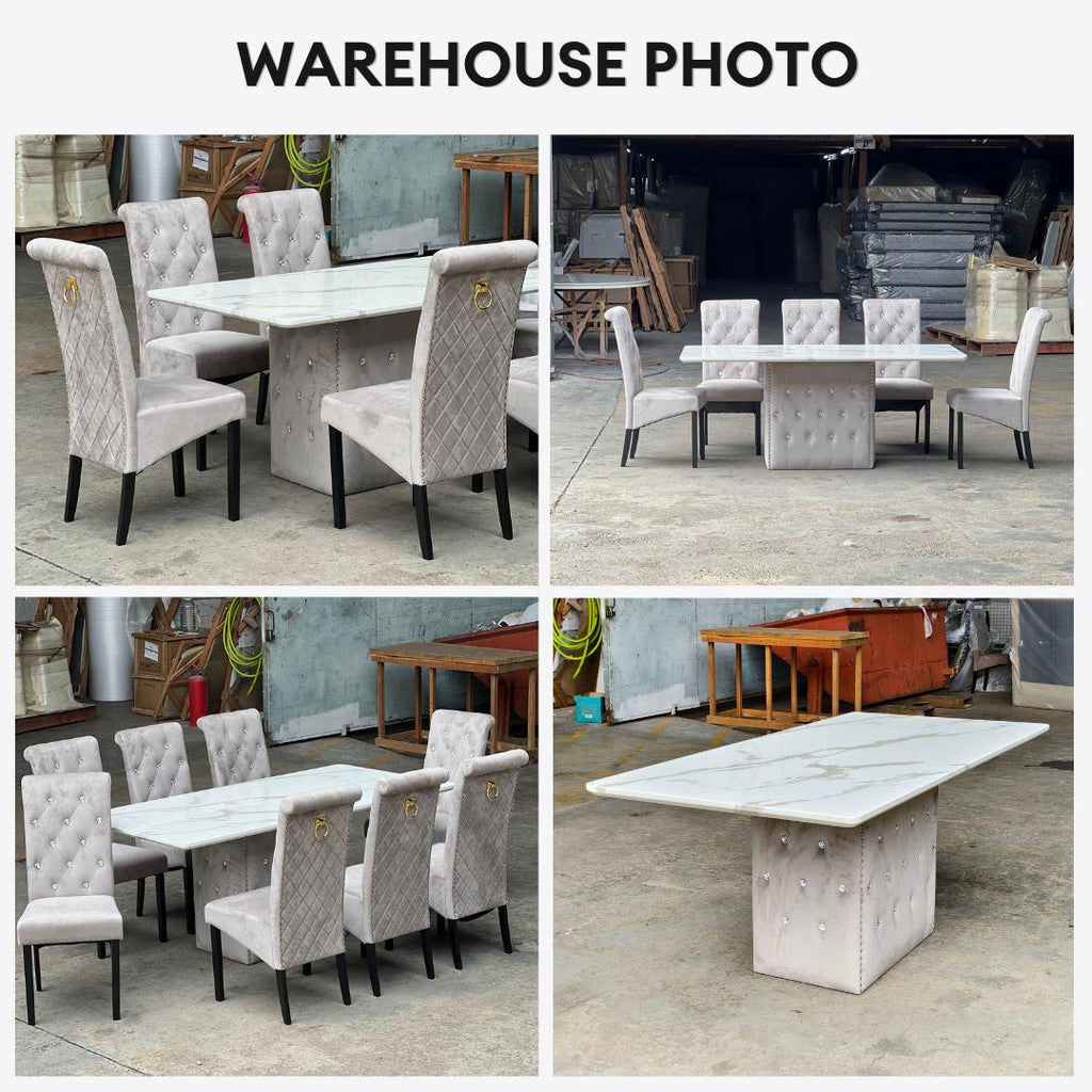 Jasmine 6/8s Marble Dining Set | 156-25
