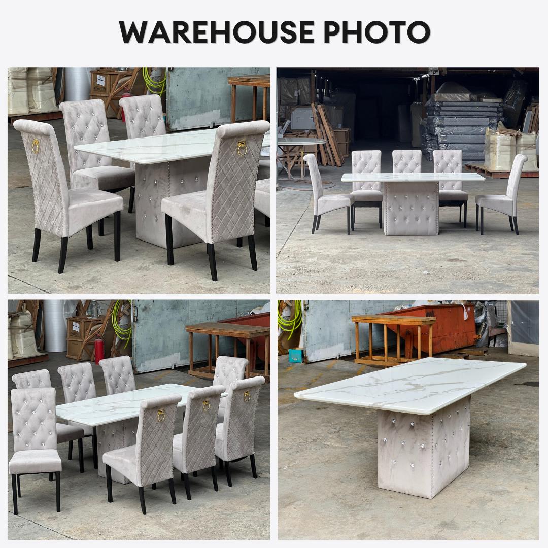 Jasmine 6/8s Marble Dining Set | 156-25
