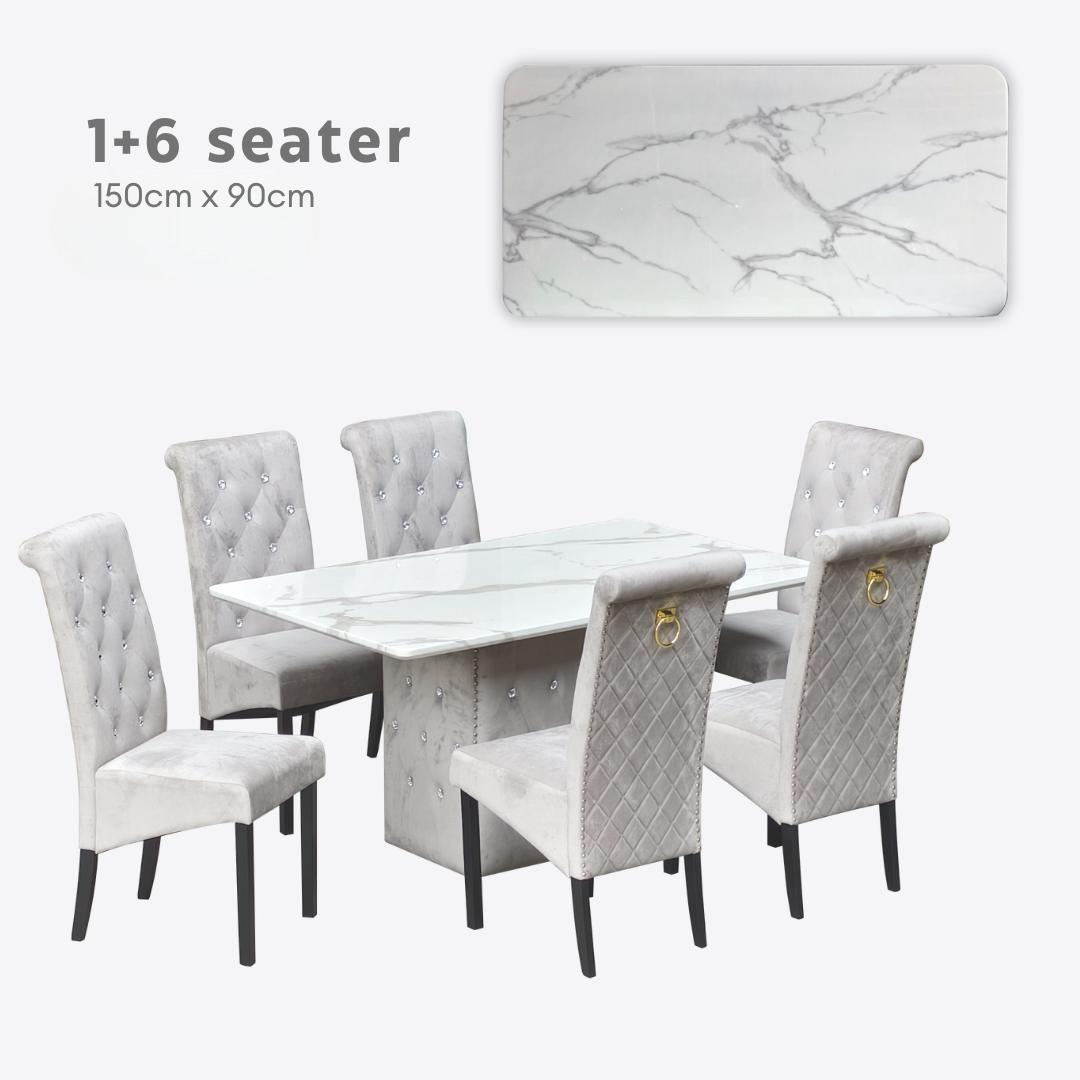 Jasmine 6/8s Marble Dining Set | 156-25