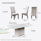 Jasmine 6/8s Marble Dining Set | 156-25