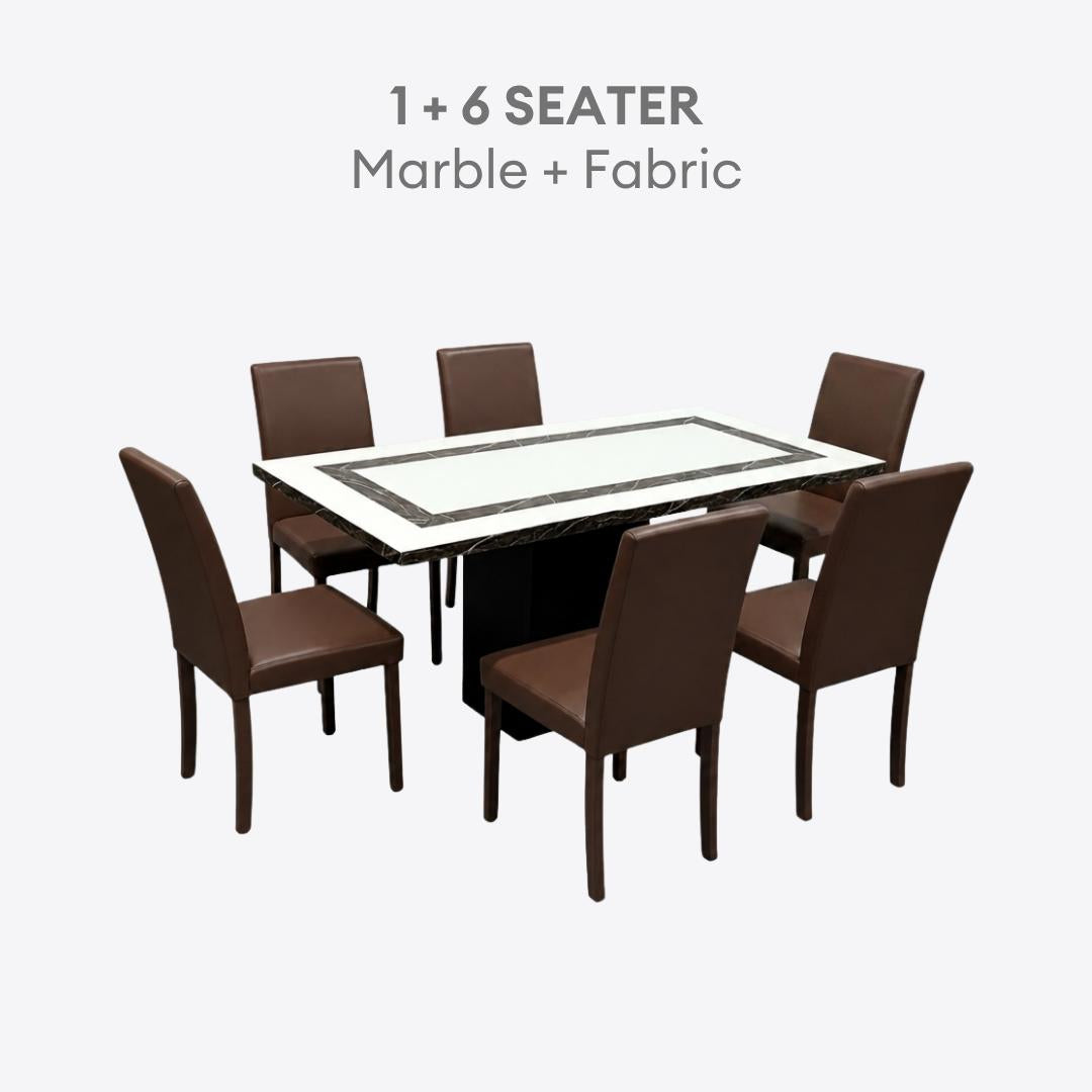Esmé 6/8s Marble Dining Table Set | 156-67