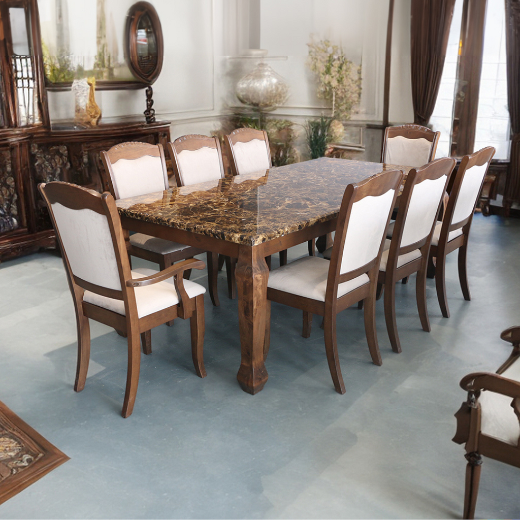Miko 8s Brown Marble Dining Set | 126-09
