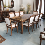 Miko 8s Brown Marble Dining Set | 126-09