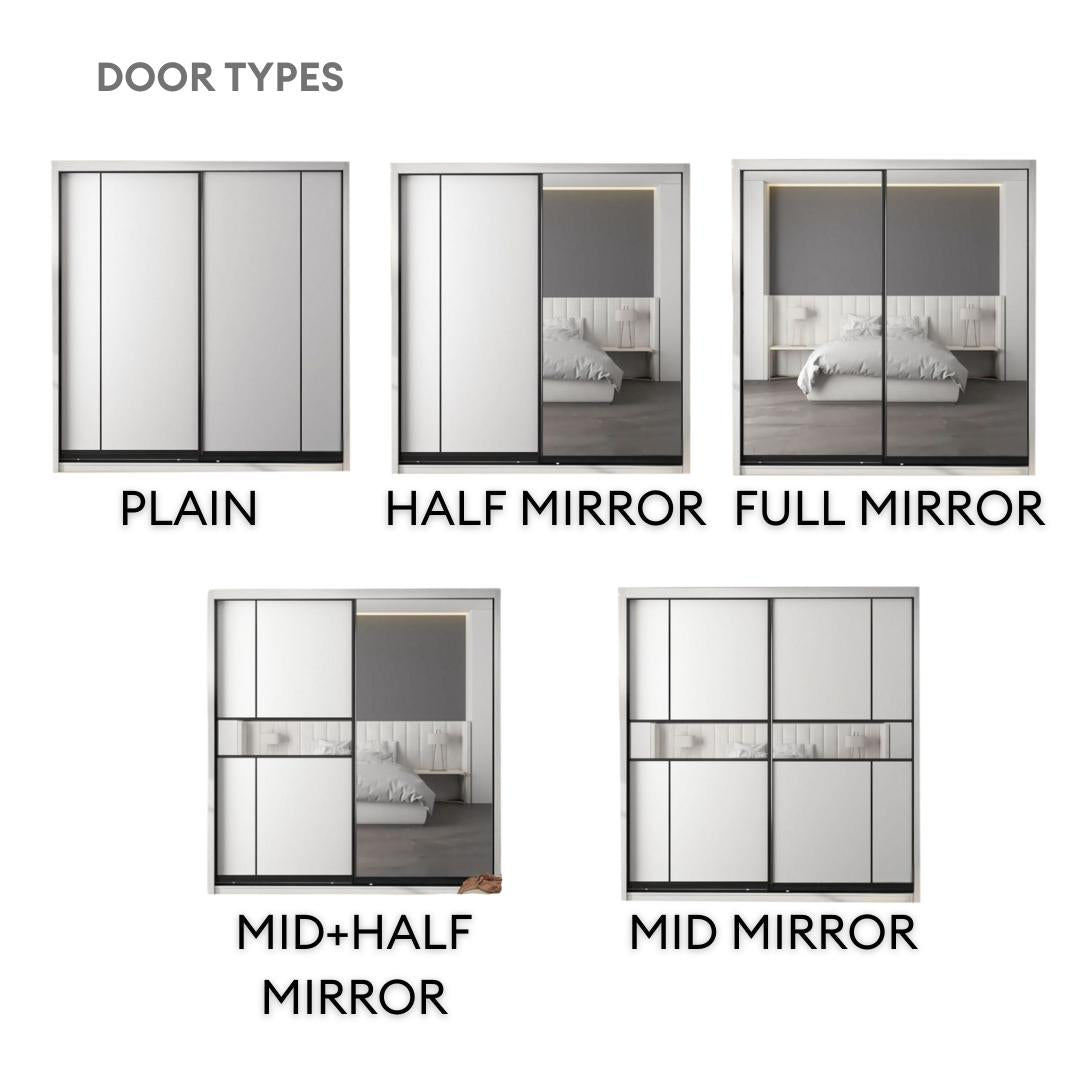 Conrad 8/6/5x8ft Wardrobe - Mid Mirror Door | B 140-16