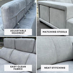 Herman 3 Seater L-Shape with extra Stools | 149-25
