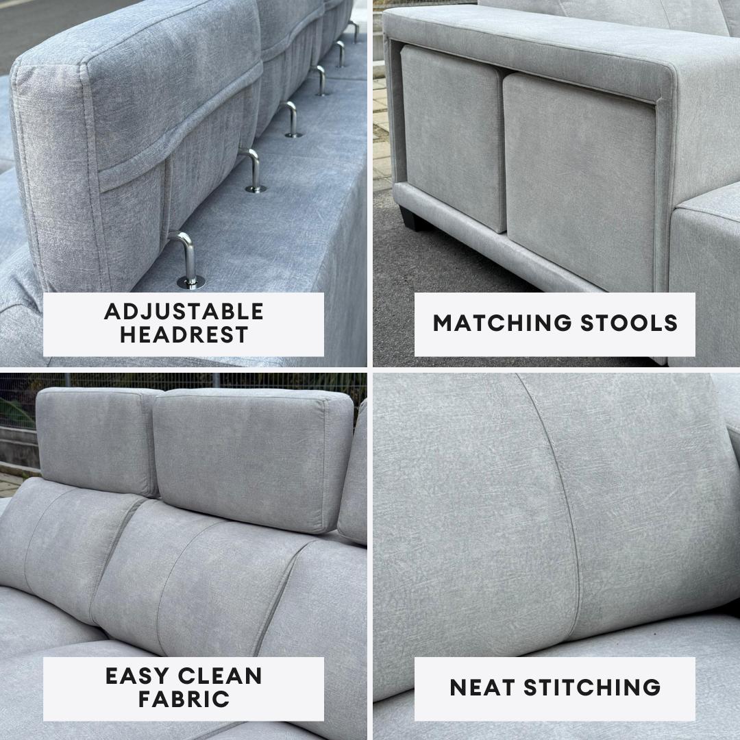 Herman 3 Seater L-Shape with extra Stools | 149-25