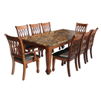 Bimba 8s Brown Marble Dining Set | B9-08