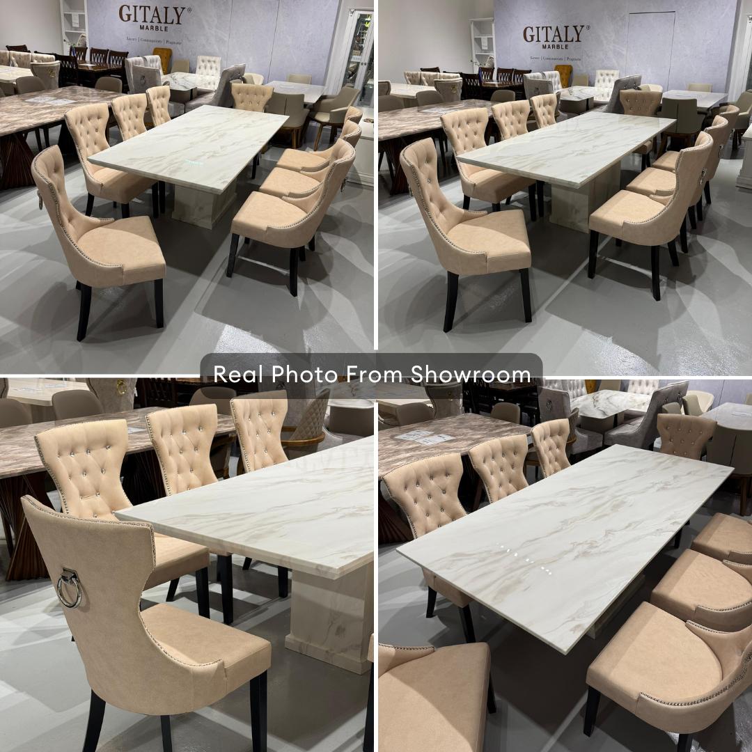 Lunara 6/8s Marble Dining Set | 156-60 / 165-50