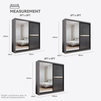 Marcus 5/6/8 x 8ft Wardrobe - Mid + Half Mirror Door | 140-47