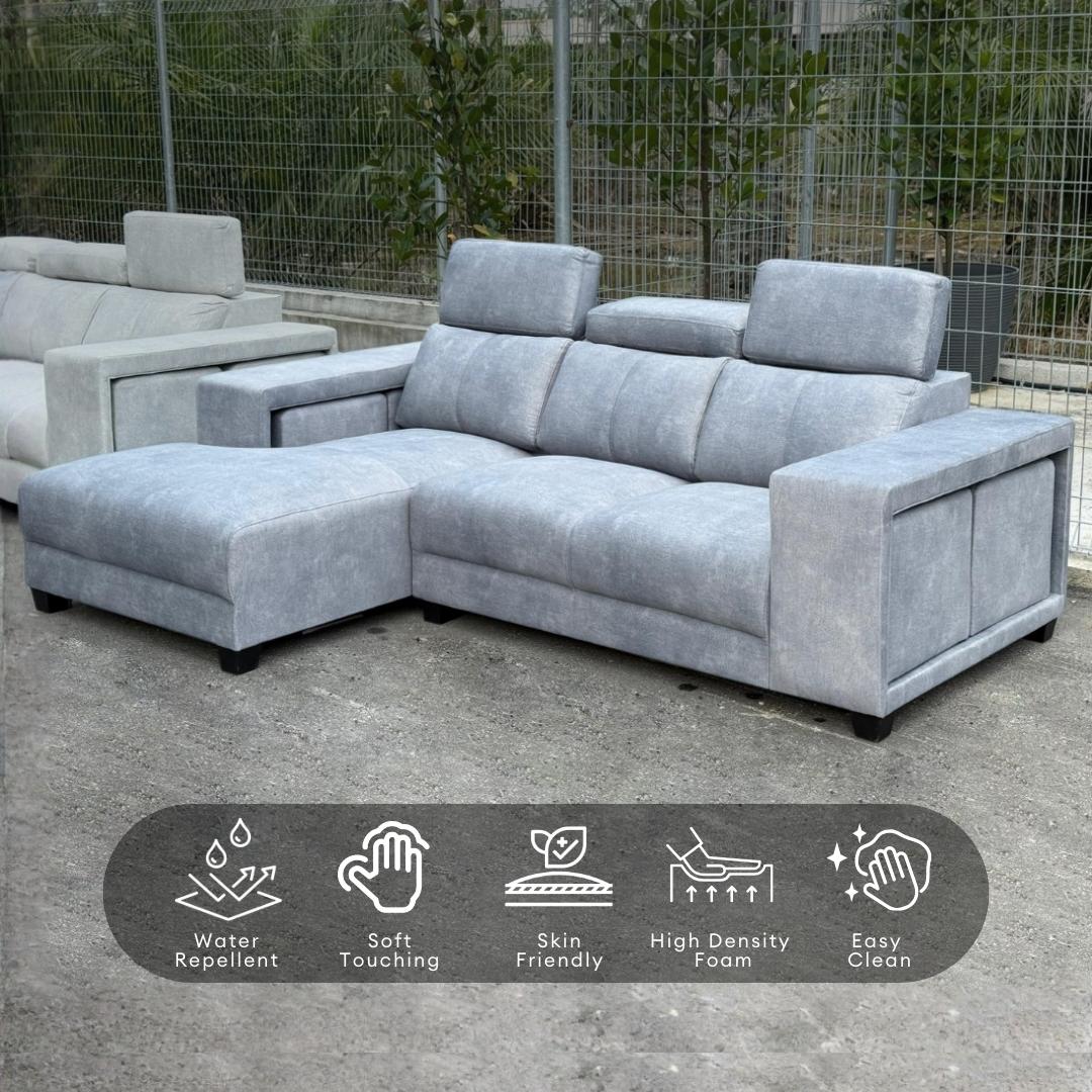 Herman 3 Seater L-Shape with extra Stools | 149-25