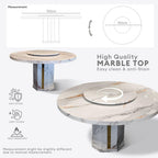 Ophelia Marble Round Dining Set | B96-17-150+B156-03