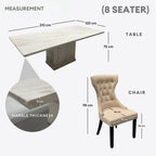 Lunara 6/8s Marble Dining Set | 156-60 / 165-50