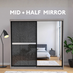 Marcus 5/6/8 x 8ft Wardrobe - Mid + Half Mirror Door | 140-47