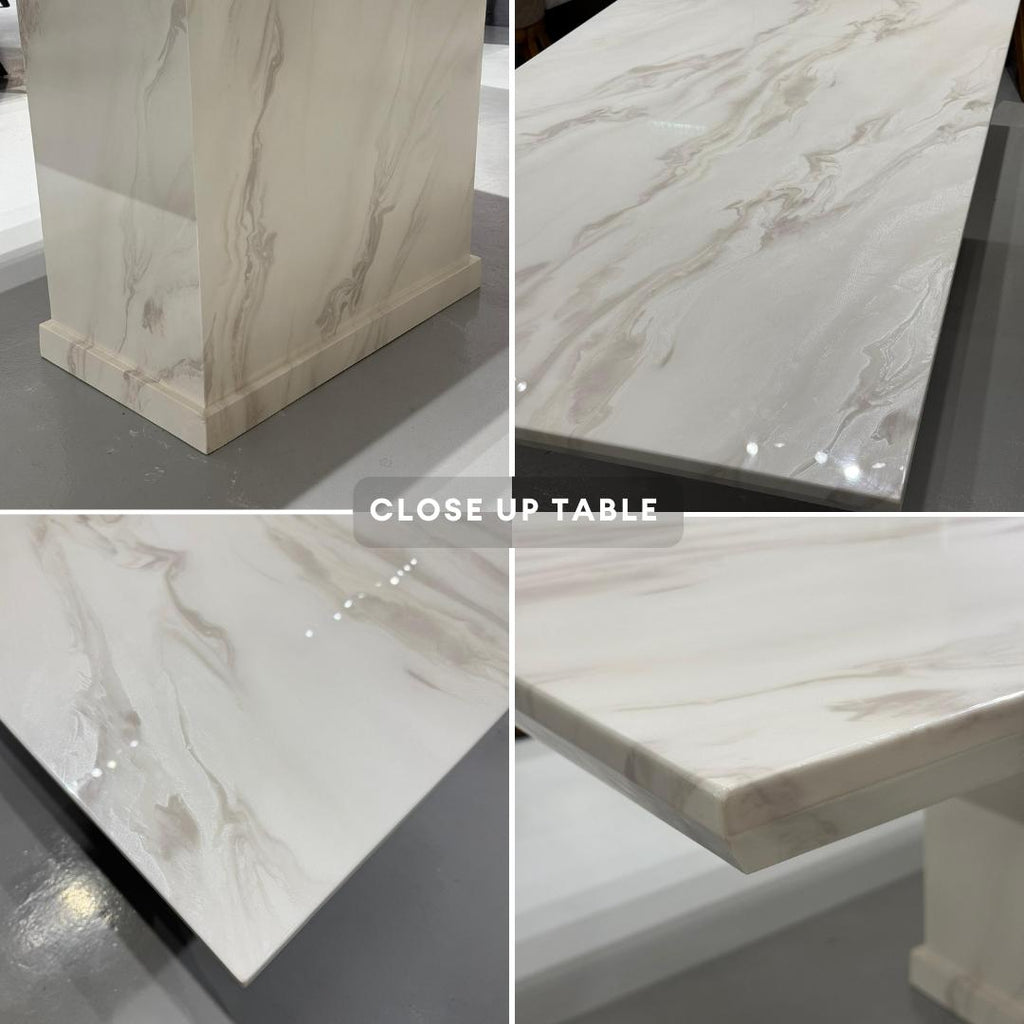 Lunara 6/8s Marble Dining Set | 156-60 / 165-50