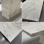 Lunara 6/8s Marble Dining Set | 156-60 / 165-50